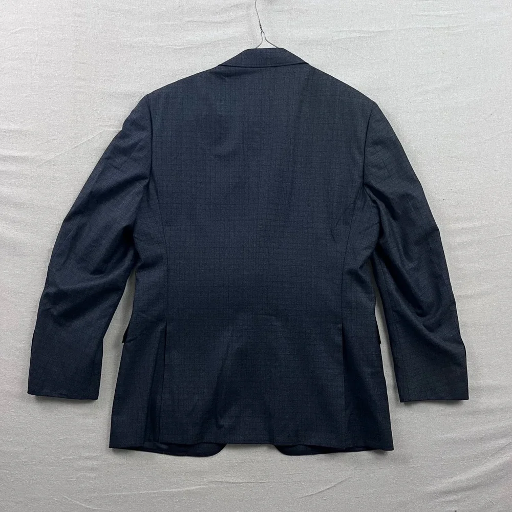 Canali Blazer Mens 42R Charcoal Grey Textured Crosshatch Two Button‎ Sport Coat